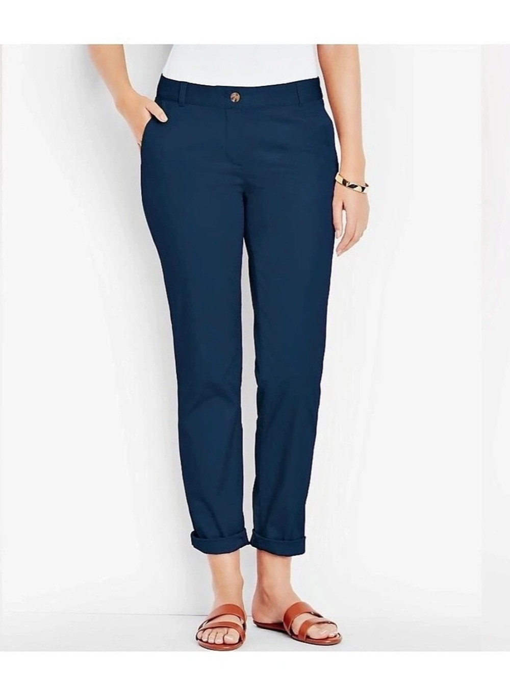 Talbots The Weekend Chino Ankle Chino Pants in Blue Size 12